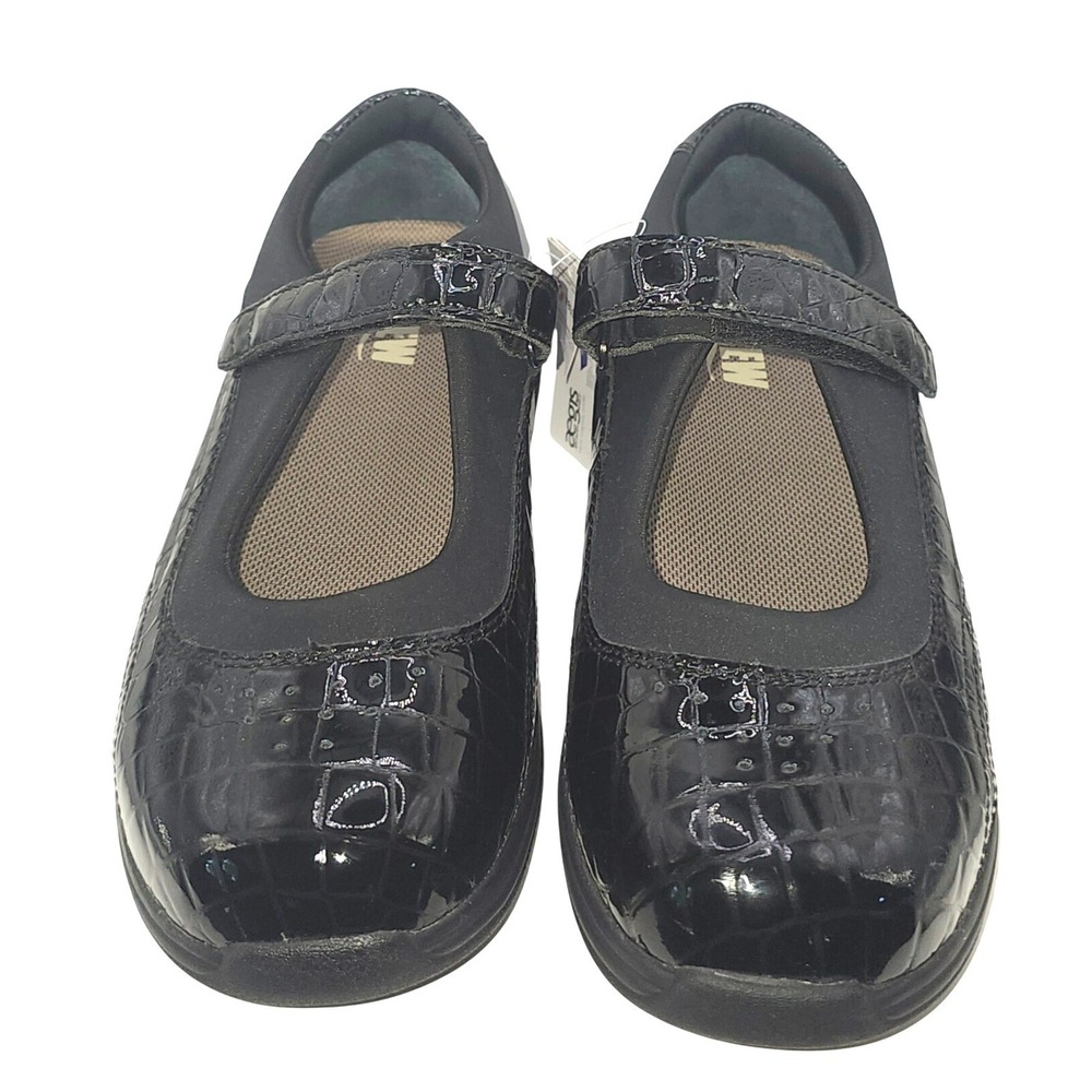 Drew‎ Rose Black Croc Patent Leather Mary Jane Shoes Womens 9W 14375 Orthopedic